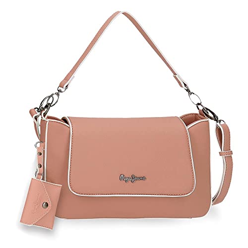 Pepe Jeans Jeny Umhängetasche mit Klappe rosa 27 x 16 x 5 cm Kunstleder von Pepe Jeans