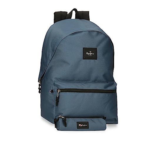 Pepe Jeans Jungen Aris Gepäck - Messenger Bag, blau, Einheitsgröße, Laptop-Rucksack + Schultasche von Pepe Jeans