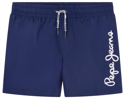 Pepe Jeans Jungen-Badeshorts mit Logo, Blau (Navy), 8 Jahre von Pepe Jeans