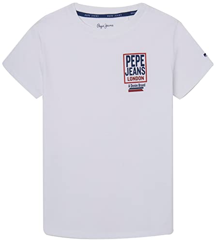 Pepe Jeans Jungen Benny T-Shirt, White (White), 14 Years von Pepe Jeans