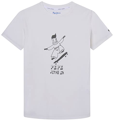 Pepe Jeans Jungen Boomer T-Shirt, White (Off White), 12 Years von Pepe Jeans