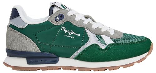 Pepe Jeans Jungen Brit Young B Sneaker, Grün (Ivy Green), 1,5 von Pepe Jeans