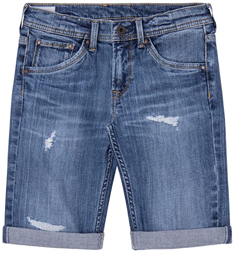 Pepe Jeans Jungen Cashed Repair Shorts, Blue (Denim), 12 Years von Pepe Jeans