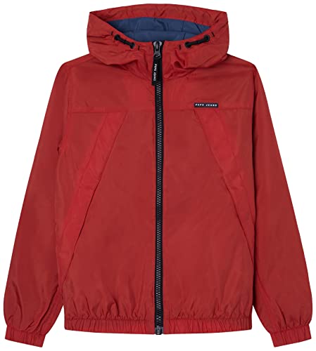 Pepe Jeans Jungen Damian Windreaker Hoodie, Red (Studio Red), 16 Years von Pepe Jeans