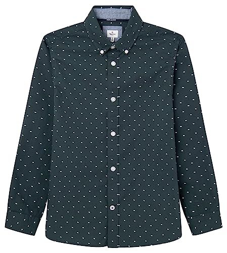 Pepe Jeans Jungen Dorset Shirt, Green (Regent Green), 8 Years von Pepe Jeans