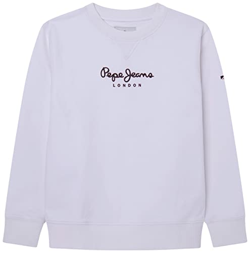 Pepe Jeans Jungen Eddie Crew Sweatshirt, White (White), 12 Years von Pepe Jeans