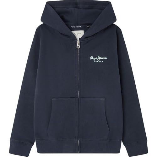 Pepe Jeans Jungen Eddie Zip Kapuzenpullover, Blau (Dulwich Blue), 12 Jahre von Pepe Jeans