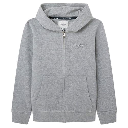 Pepe Jeans Jungen Eddie Zip Kapuzenpullover, Grau (Marl Grey), 16 Jahre von Pepe Jeans