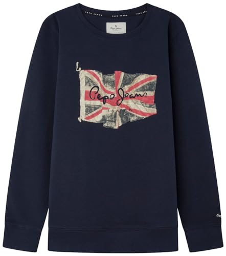 Pepe Jeans Jungen Flag Logo Crew, Blau (Navy), 8 Jahre von Pepe Jeans