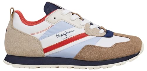 Pepe Jeans Jungen Foster Print B Sneaker, Weiß (Off White), 1,5 von Pepe Jeans