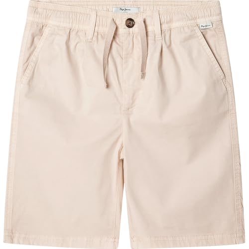 Pepe Jeans Jungen Junior Relaxed Poplin Smart Shorts, Beige (Stuckweiß), 14 Jahre von Pepe Jeans