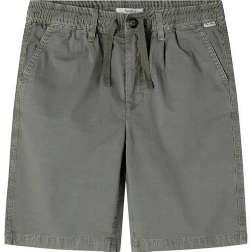 Pepe Jeans Jungen Junior Relaxed Poplin Smart Shorts, Grün (Umbergrün), 16 Jahre von Pepe Jeans