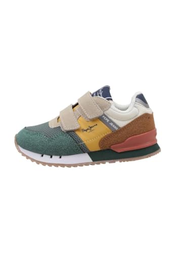 Pepe Jeans Jungen London Urban Bk Sneaker, Grün (Khaki Green), 11,5 von Pepe Jeans