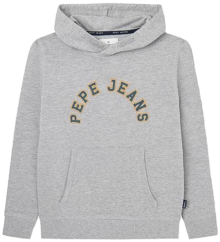 Pepe Jeans Jungen Nate Hooded Sweatshirt, Grey (Grey Marl), 14 Years von Pepe Jeans