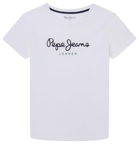 Pepe Jeans Jungen New Art N T-Shirt, Weiß (Weiß), 10 Jahre von Pepe Jeans