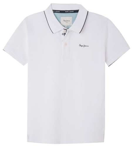 Pepe Jeans Jungen New Thor Polo, Weiß (Weiß), 10 Jahre von Pepe Jeans