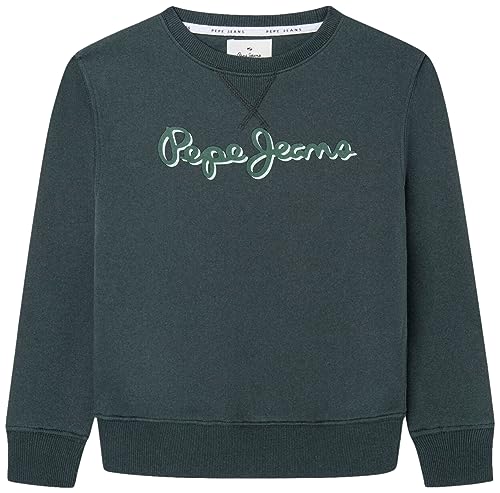 Pepe Jeans Jungen Nolan Crew Sweatshirt, Green (Regent Green), 10 Years von Pepe Jeans