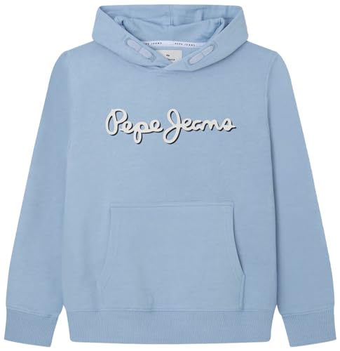 Pepe Jeans Jungen Nolan Hoodie, Blau (Bleach Blue), 10 Jahre von Pepe Jeans