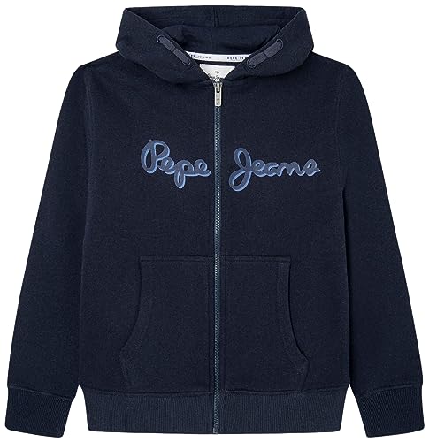 Pepe Jeans Jungen Nolan Zip Hooded Sweatshirt, Blue (Dulwich), 16 Years von Pepe Jeans