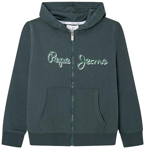 Pepe Jeans Jungen Nolan Zip Hooded Sweatshirt, Green (Regent Green), 16 Years von Pepe Jeans