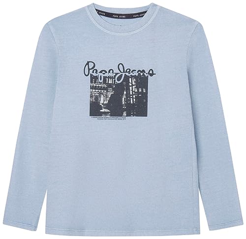 Pepe Jeans Jungen Pendance T-Shirt, Blue (Bleach Blue), 10 Years von Pepe Jeans