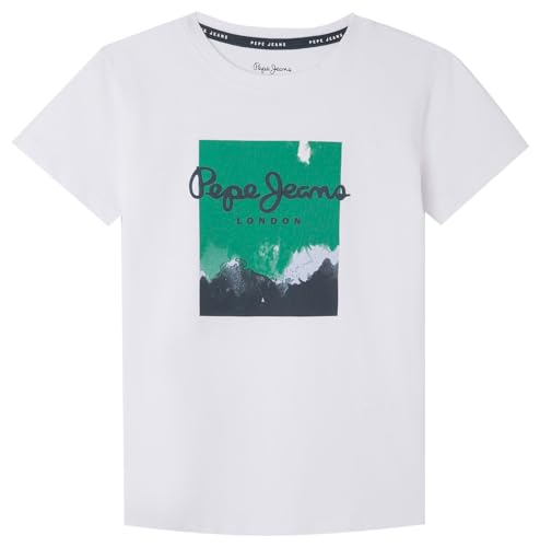 Pepe Jeans Jungen Rafer T-Shirt, Weiß (Weiß), 14 Jahre von Pepe Jeans