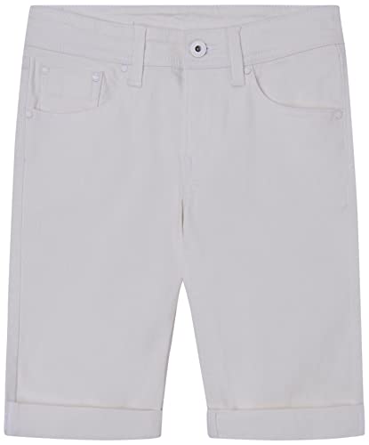 Pepe Jeans Jungen Shorts Becket Short, Weiß (Denim-tr0), 10 Jahre von Pepe Jeans
