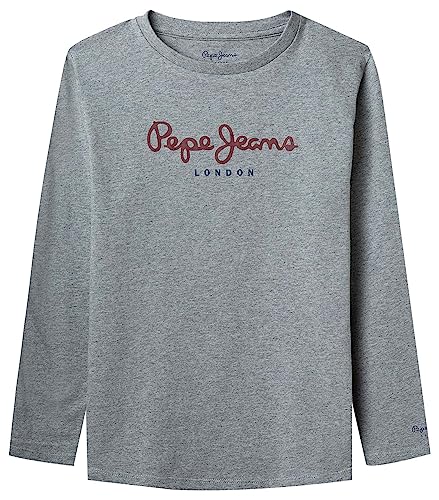 Pepe Jeans Jungen T-Shirt New Herman N,Grau (Grau Marl),10 Jahre von Pepe Jeans