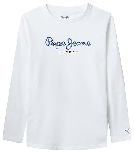 Pepe Jeans Jungen T-Shirt New Herman N,Weiß (Weiß),10 Jahre von Pepe Jeans