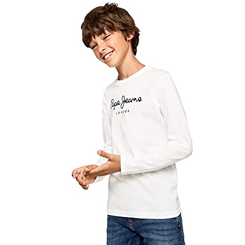 Pepe Jeans Jungen T-Shirt New Herman N,Weiß (Weiß),16 Jahre von Pepe Jeans