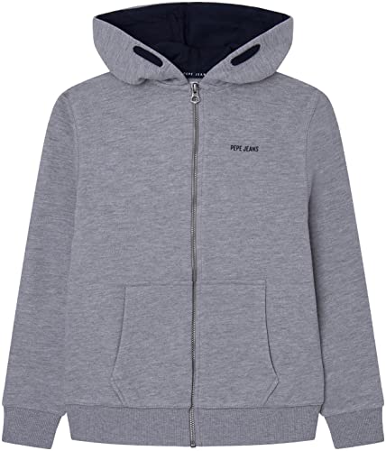 Pepe Jeans Jungen Tim Hooded Sweatshirt, Grey (Grey Marl), 10 Years von Pepe Jeans