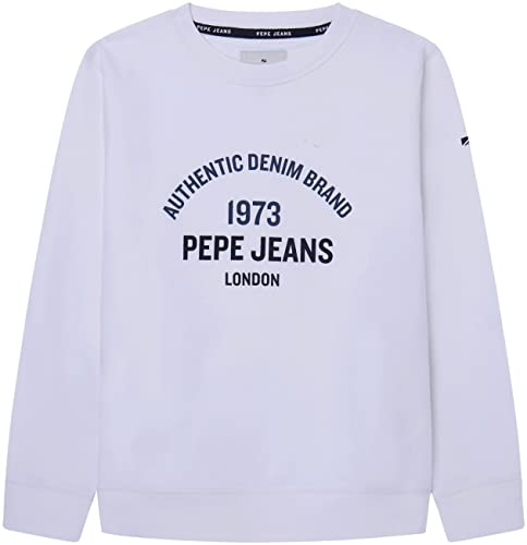 Pepe Jeans Jungen Timothy Sweatshirt, White (White), 16 Years von Pepe Jeans