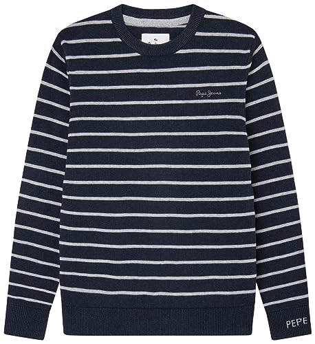 Pepe Jeans Jungen Tottenham Stripes, Blau (Dulwich), 12 Jahre von Pepe Jeans