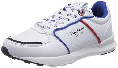 Pepe Jeans Jungen York Plain B Sneaker, Weiß, 36 EU von Pepe Jeans