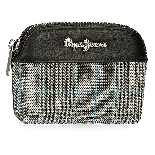 Pepe Jeans Kendra Geldbörse Schwarz 12 x 8 x 2 cm Polyester mit Details aus Kunstleder, Schwarz, Talla única, geldbörse von Pepe Jeans