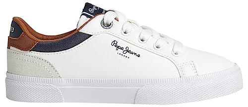 Pepe Jeans Kenton Court B Sneaker, White (White), 34 EU von Pepe Jeans