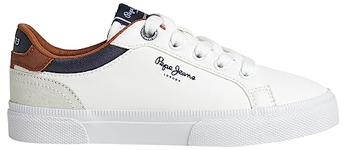 Pepe Jeans Kenton Court B Sneaker, White (White), 35 EU von Pepe Jeans