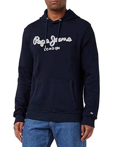 Pepe Jeans Herren Lamont Hoodie Sweatshirt, Blau (Dulwich), XXL von Pepe Jeans