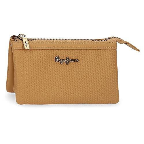 Pepe Jeans Lena Geldbörse Drei Fächer Braun 17,5 x 9,5 x 2 cm Kunstleder von Pepe Jeans