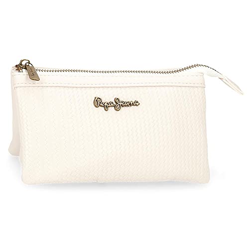 Pepe Jeans Lena Geldbörse drei Fächer weiß 17,5 x 9,5 x 2 cm Kunstleder von Pepe Jeans