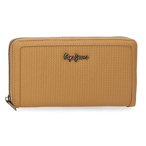 Pepe Jeans Lena Geldbörse mit Kartenhalter Braun 19,5x10x2 cm Kunstleder von Pepe Jeans