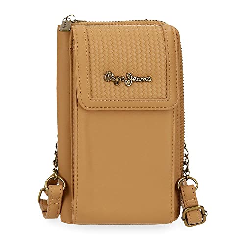 Pepe Jeans Lena Umhängetasche Handyhalter Braun 11x17,5x2,5 cm Kunstleder von Pepe Jeans