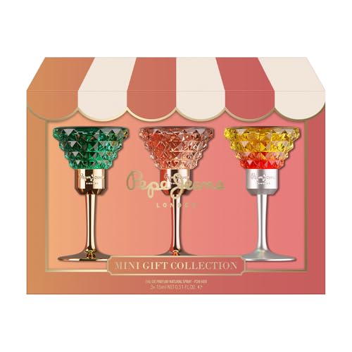 Pepe Jeans Life Is Now, Cocktail Edition, Celebrate Miniature Parfüm Damen Set 3 Teile Eau de Parfum Frauen 15ml Geschenkset Damen von Pepe Jeans