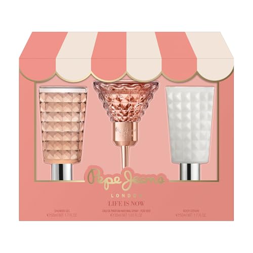 Pepe Jeans Life Is Now For Her Parfüm Damen 3 Teiliges Set Eau de Parfum für Damen 30ml, Body Lotion 50ml und Duschgel 50ml Set Orientalisch Blumig Parfüm Frauen von Pepe Jeans