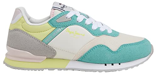 Pepe Jeans London Basic G Sneaker, Aqua, 34 EU von Pepe Jeans