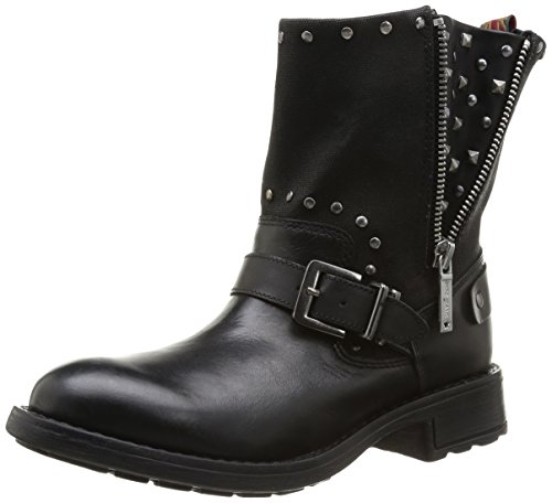 Pepe Jeans London Damen Pimlico Bellows Biker Boots, Schwarz (Black 999) von Pepe Jeans