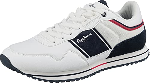 Pepe Jeans London Herren Tour Club Basic Sneaker, 800WHITE, 41 EU von Pepe Jeans