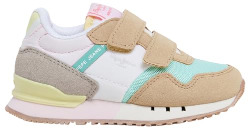 Pepe Jeans London Urban Gk Sneaker für Mädchen, Braun (Sandbeige), 7,5 von Pepe Jeans