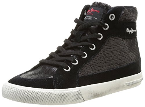 Pepe Jeans Macclain Sequins, Damen Sneaker, Schwarz (Noir (999 Black)), 41 EU von Pepe Jeans