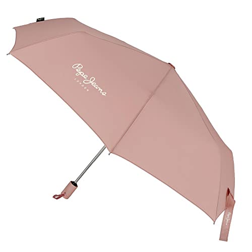 Pepe Jeans Macy Faltbarer Regenschirm, Polyester, mit Aluminium-Stock, Rosa, Regenschirm von Pepe Jeans